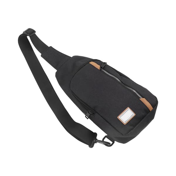 GOLDEN WOLF Chest Sling Bag Adjustable Shoulder Strap Waterproof Messenger Backpack Black