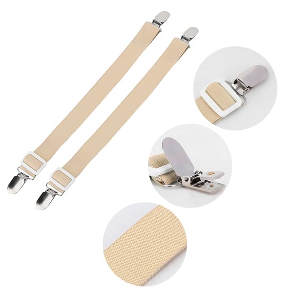 2 Pcs Multifunctional Sheet Holders, Non-slip Fasteners for Mattress (Khaki)