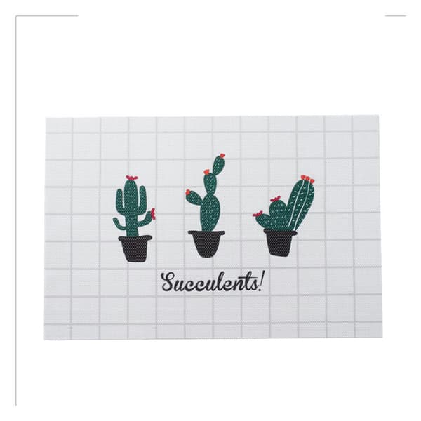6-piece Printed Placemat, Cactus Pattern Placemat, Table Mat, Waterproof Heat Insulation Pad, Drink Coaster