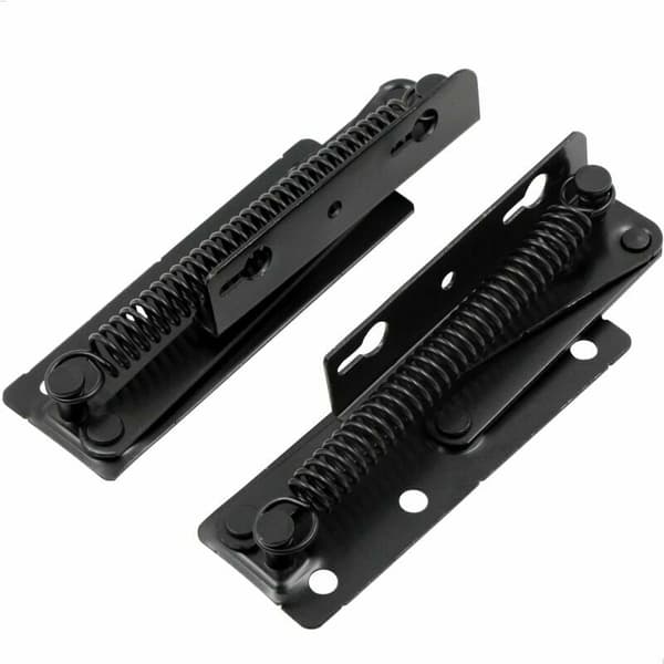 Spring Lift Fitting Hinge Fitting - Flap Holder Cabinet Hinge Door for Sofa Bed, Bed Lid, Furniture Accessories, Black, 2 Pieces