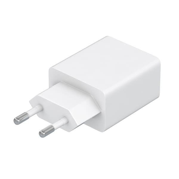USB-vægoplader, 2x USB-A, 2 A, maks. i alt 12 W, hvid Hvid Vit