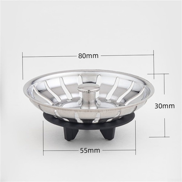 Plug for IKEA Kitchen Atlant / Domsjö / Sink Strainer – Basket Strainer Silver