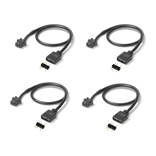 4 stk RGB Forlængerkabel 5V 3-benet til SM 3-benet hun ARGB-stik Adresserbart Adapterkabel til RGB-blæser, PC LED Strip-FA-