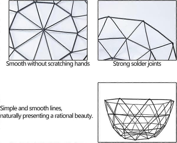 Metal Fruit Basket, 2 Pieces Iron Fruit Basket Storage Basket Bread Vegetable Drain Basket