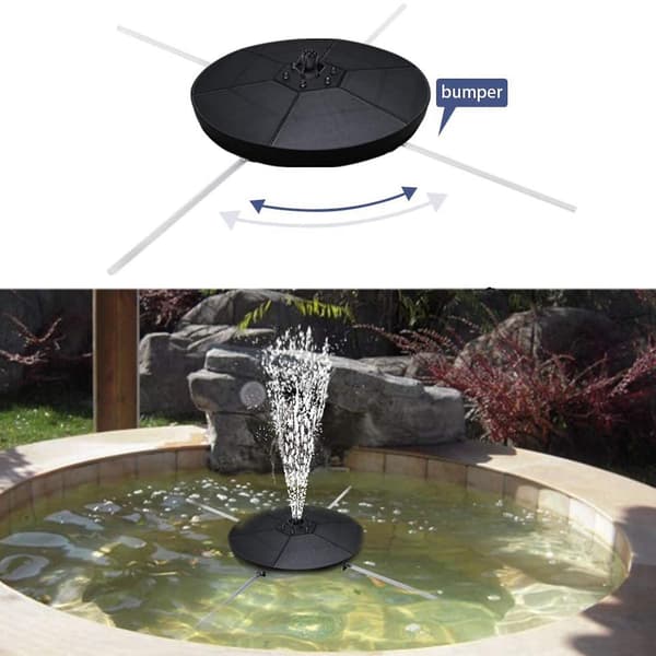 Soldriven fontänpump med LED-lampor för damm, pool, trädgård, akvarium