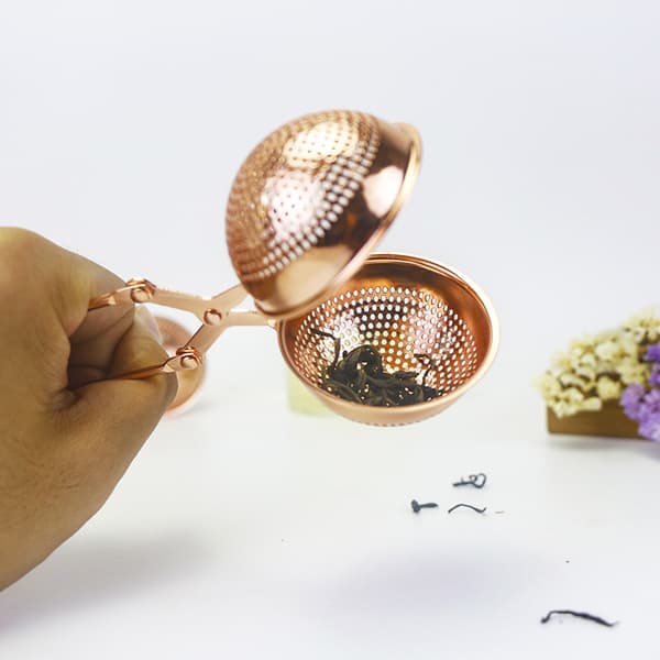 Tekule i rustfritt stål, Rose Golden løsblad-te-sil for teisme
