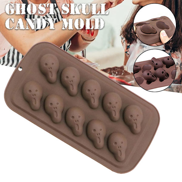 Halloween Skull Silicone Stencils Multipurpose DIY Chocolate Ice Fat Molds Practical Kitchen Baking Tools Coffee Coffee
