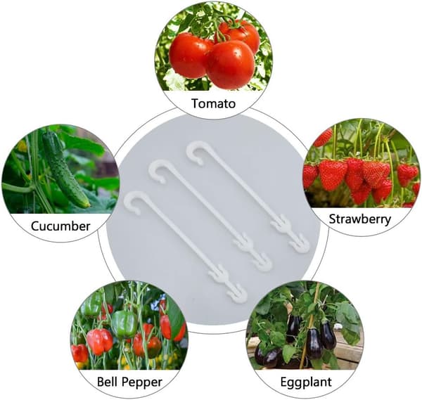 100 stk 9,5 cm tomatplantestøtteclips J-form til tomater og grøntsager