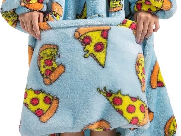 Ekstra Lang Oversized Fleecetrøye, Voksen Dame Snuggle Fleece Bærbar Teppe, Fluffy Kjempe Hettegenser for Tenåringer