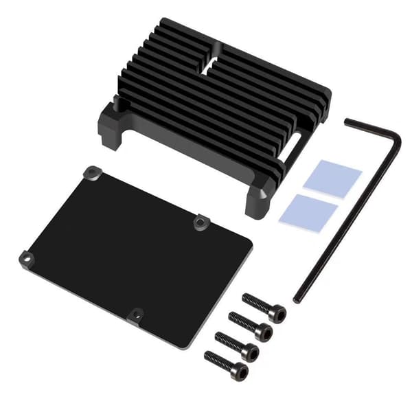 for Raspberry Pi 4 Protective Armor Model B Aluminum Alloy Case/Shell Passive Cooling Metal Heat Sink only for Pi 4B (black)