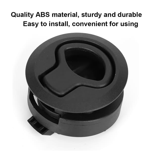 Round Black Flush Pull Handle Slam Latch Deck Hatch Handle Lock for Marine Boat RV Drawers