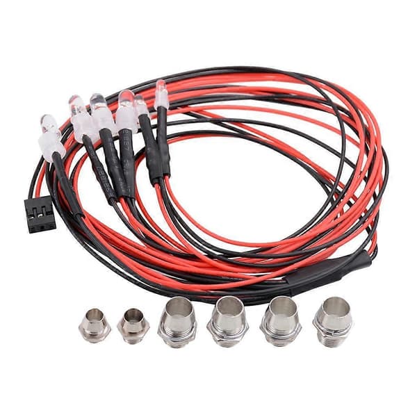 6 LED-frontlykter Baklys for RC 1/5 1/8 1/10 1/12 1/16 RC Buggy Tilbehør Rød, Hvit, Blå LED-lys