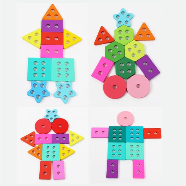 Montessori-leker for småbarn 1 2 3 år gamle, trestabling og