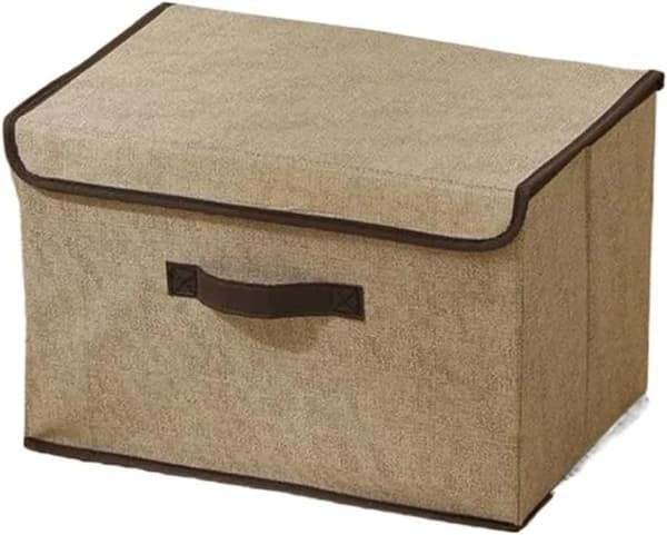 Cotton Foldable Storage Box with Lid - Home Organizer - for Pants and Clothes