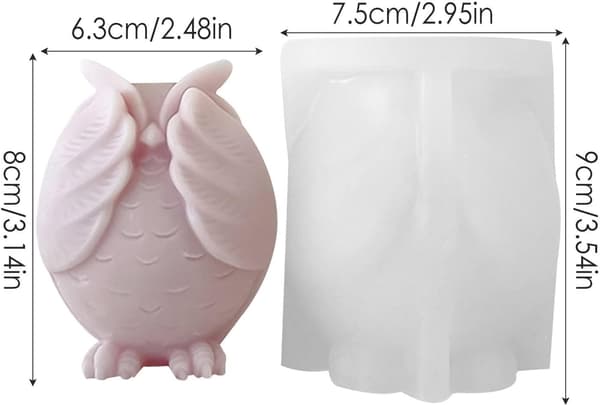 3D Ugle Silikonform | Fleksibel Silikonform for Lyss og Gipsartikler (DB)