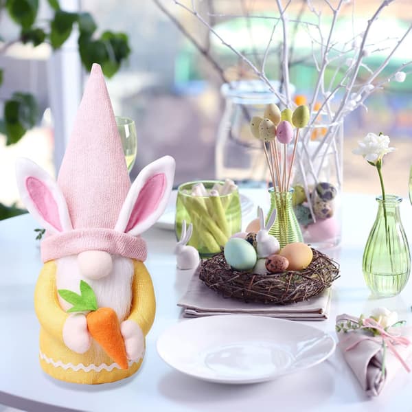 Påsk-Gnome Dekorasjoner, Plysj Påskehare Gnome Pynt med