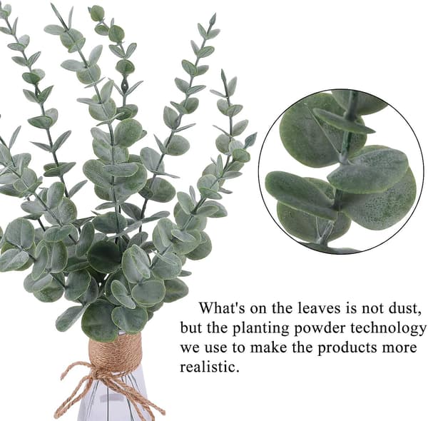 30 stilker eukalyptus, kunstige eukalyptusblader,