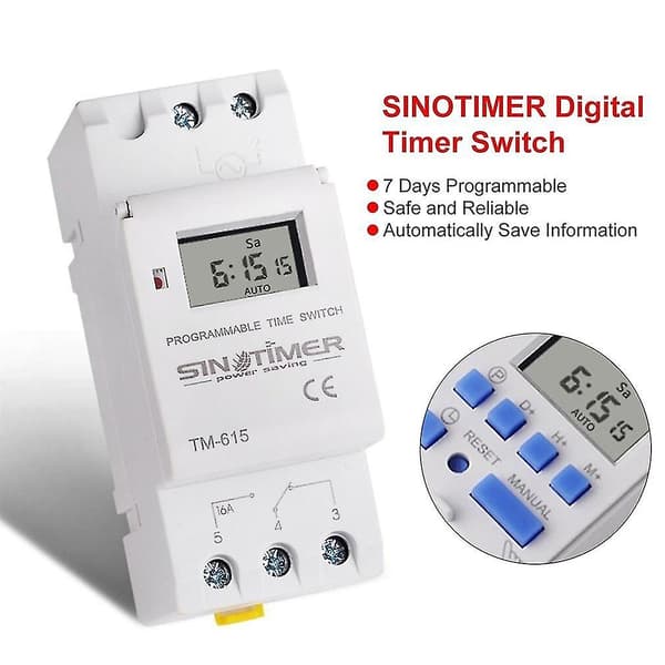 Elektronisk ugentlig 7 dages programmerbar digital industriel tidsrelæ timer kontrol AC 220v 16a DIN-skinne montering Dropshipping