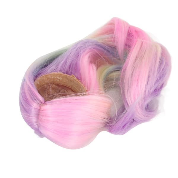 1/6 BJD Doll Wig Simulation Scalp Soft High Temperature Silk Doll Replacement Hair Wig for 15.5-17cm Head Circumference Iridescence