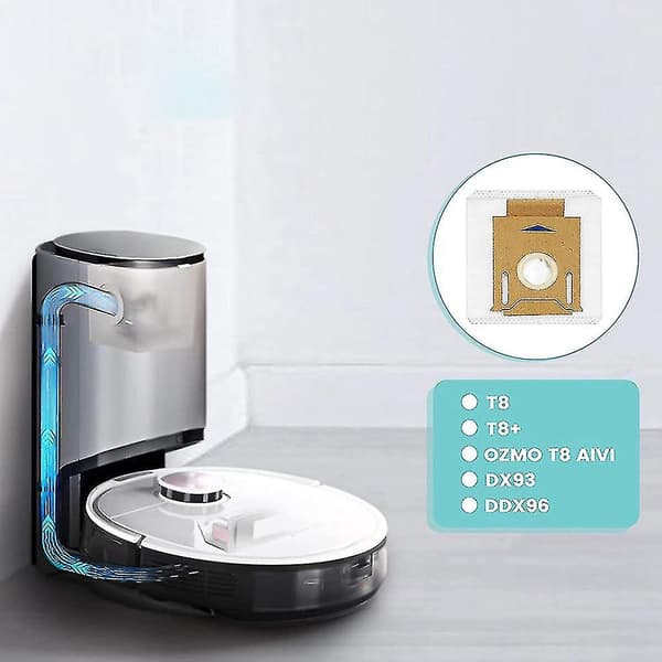10-pack dammsugarpåsar för Ecovacs Deebot N8+ N8 Pro+ T8 T8+ T8 Aivi T8