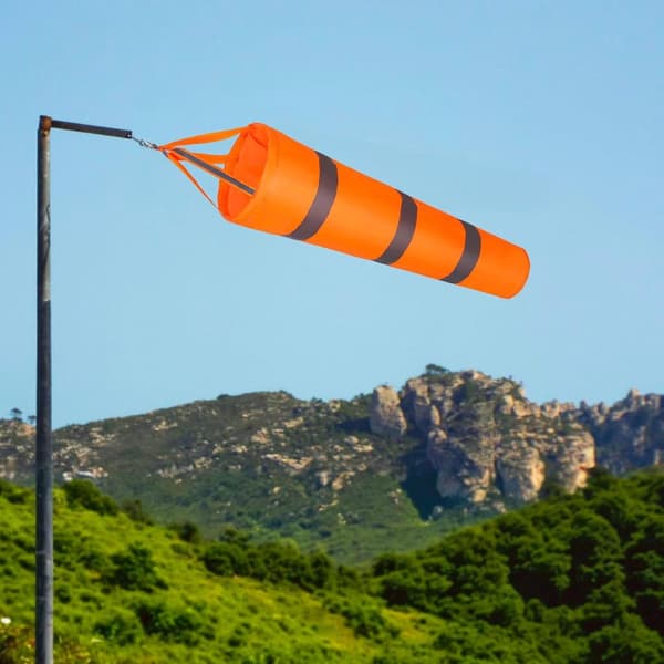 Vindindikator - Udendørs vindpose med reflekterende tape - Vindfane, Haveflag - Orange - 80 cm