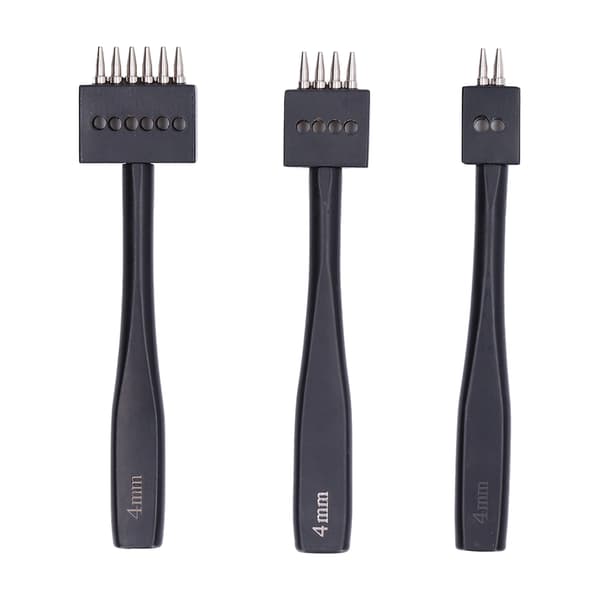 3 Pcs Punch Tool Set for Quick Punching in Various Sizes, High-Strength Professional Design, DIY Leather Row Punch Tool 4mm