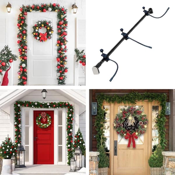 Adjustable Garland Hanger for Front Door, No Drilling, for Wreaths & Lights, S:80-100cm