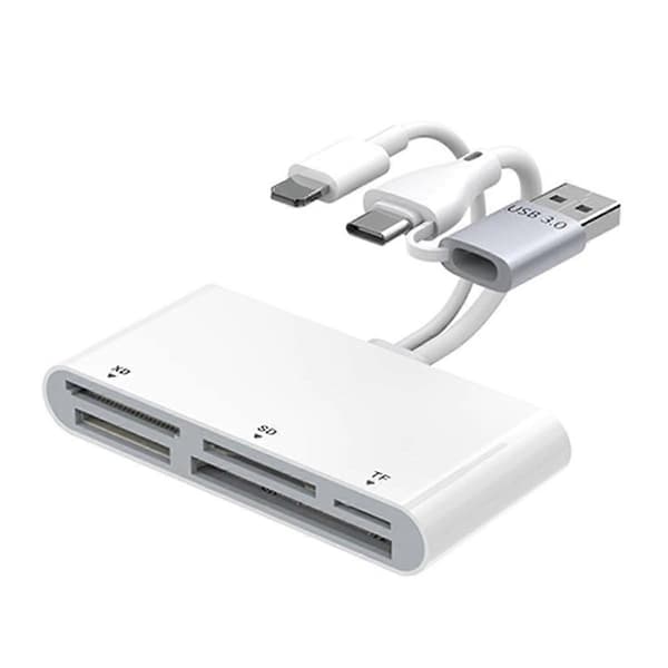 5-i-1 Hukommelseskortlæser Type C USB A til SD/TF//MS/XD USB OTG Adapter, Multi Hukommelseskortlæser til