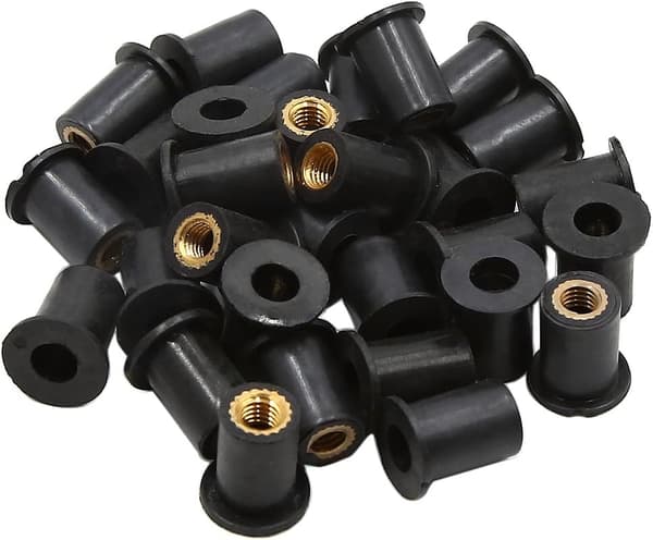 10 stk gummimuttere M5 Holdbare frontrutskruer metrisk messing