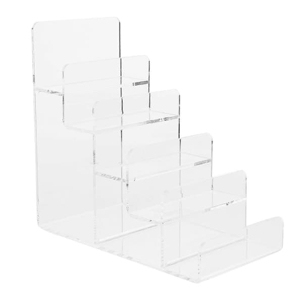 5-Tier Acrylic Wallet Display Stand for Retail with Clear Riser