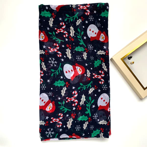 Christmas Scarf Snowman Printed Beach Towel, 90 X 180