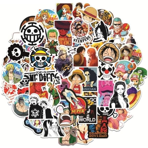 100 stk One Piece-klistremerker