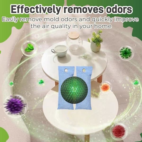 4 stk naturlige deodoriserende poser med bambuskull. Absorberer skoduft og renser luften.