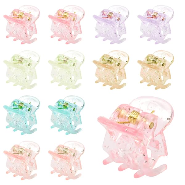 Hårklämmor, 12-pack Mini hårklämmor för kvinnor och flickor