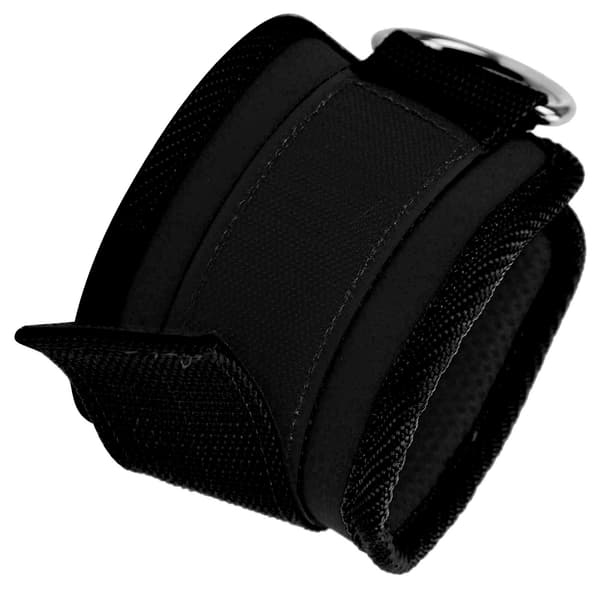 Exercise Foot Straps for Cable Machine Double D-Ring Adjustable Neoprene Ankle Straps (Black)