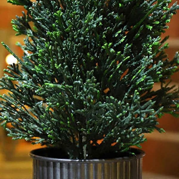 Flocket kunstigt juletræ, Cedar juletræ til skrivebord, Juledekorationer indendørs, 1335 D D