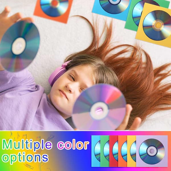 240 stk. papir-cd-etuier farvede bulk 4,92 x tommer DVD Vcd-konvolutter diskafskærmninger film til DVD, flere farver -