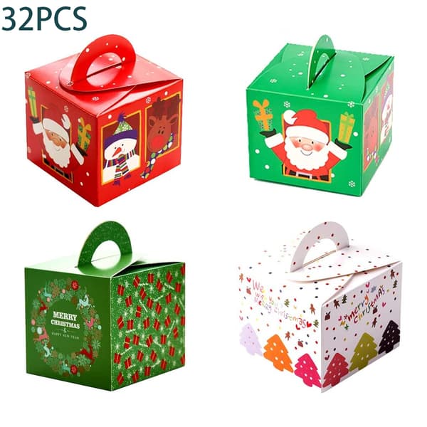 32 st Dekorativa Julgåvoraskar Julpapper DIY Presentask