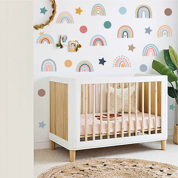 Four Colorful Rainbow Wall Stickers, Creative Raindrop Wall Stickers