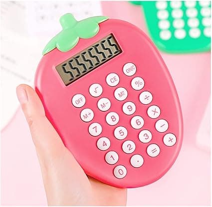 Calculator with Cartoon Straw Hat, Handheld Calculator for Students, Trendy Calculator, Basic Calculator for Office Supplies