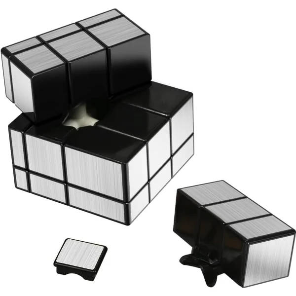 Spejl Cube 3x3x3 Speed Cube - Sølv Magic Cube Puslespil Legetøj Kubespil til Børn & Voksne