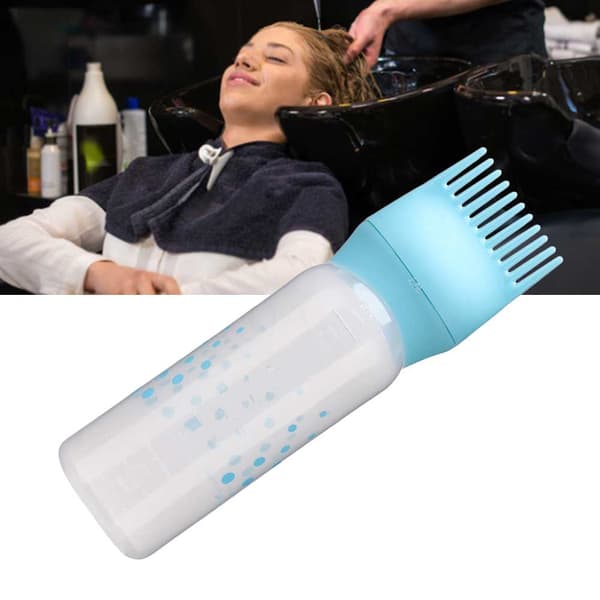 Hårfarveflaske Shampoo Hårfarveapplikatorflaske med kam 170ml (Blå)