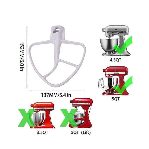 Køkkenmaskinetilbehør til KitchenAid 4,5-5 Qt Tilt-Head Standmixer Kitchenaid Paddeltilbehør til K45B/K5THCB/K5THBS