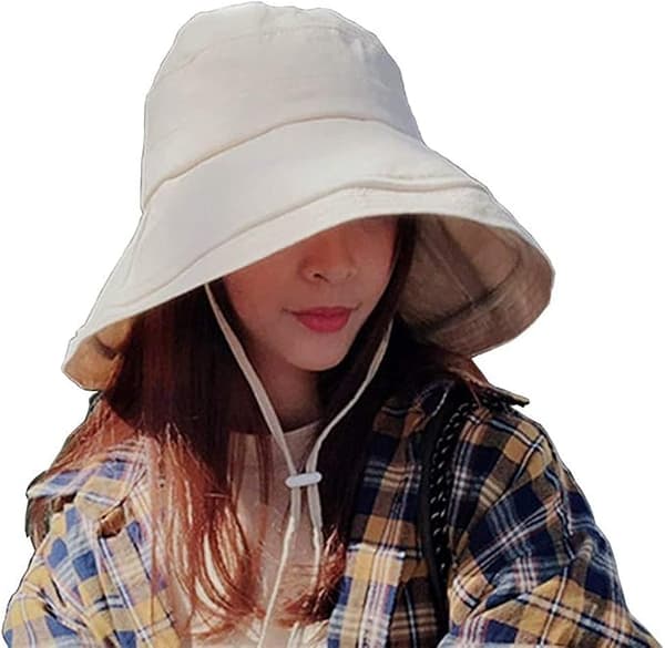 Dame Beige Strandhatt Sammenleggbar Bred Brems Sommerhatt Hette Strandhatt Bøttehatt Hagehatt