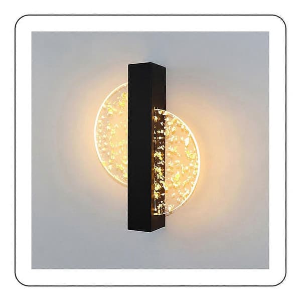 Indendørs væglampe - Diagonal sort guldfolie, akryl LED-lampe, én farve, varm glød