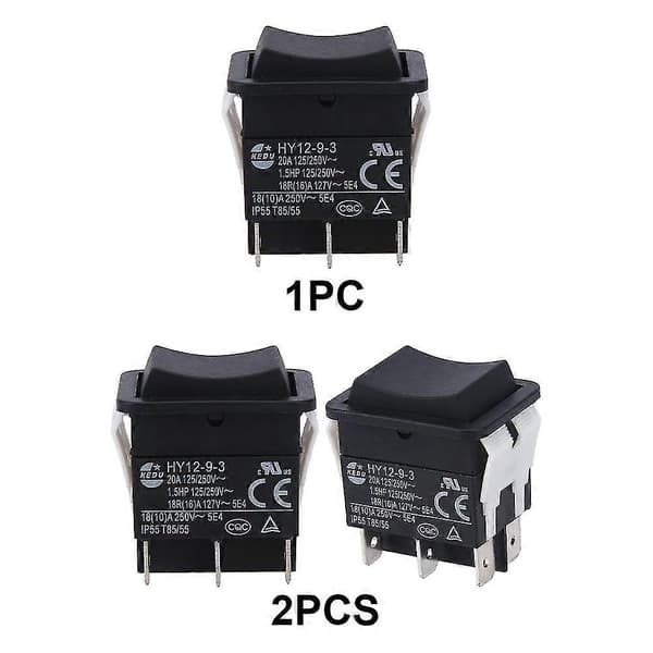 HY12-9-3 Small Industrial On Off Safe Arc Single Pole Rocker Switch Push Button LGL 2PCS