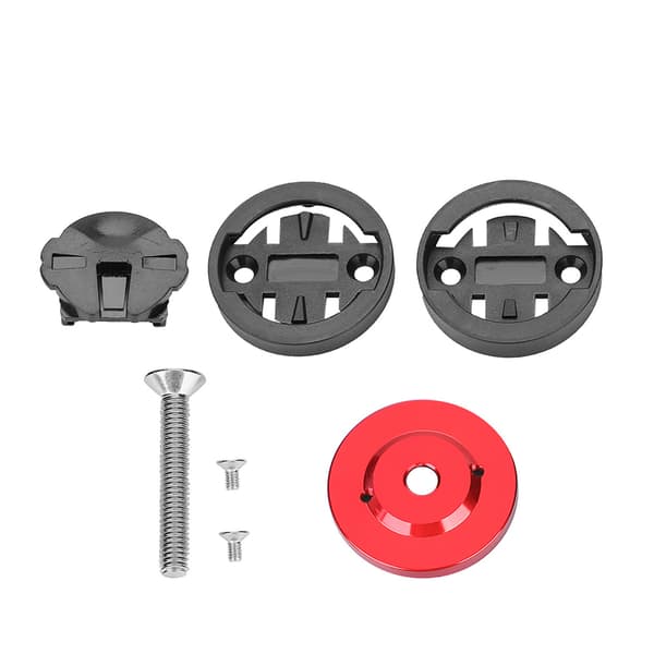 Road Bike Computer Holder, Stem Top Cap Stopwatch GPS Speedometer Mount (Red)