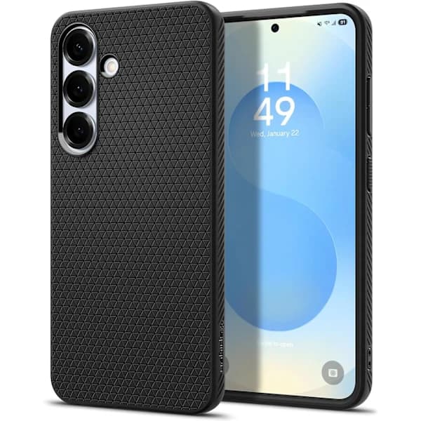 Liquid Air Cover Designet til Galaxy S25plus 6.7 Etui (2025) [Ingen MagSafe-ring], [Militærklassificeret Beskyttelse] - Mat Sort