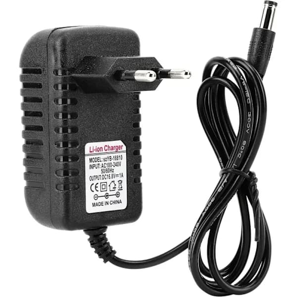 16,8V 1A Litiumbatterilader med EU-plugg - 100-240V Inngang