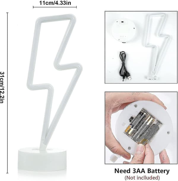 Neonljusskylt för sovrum - Batteri- eller USB-driven LED-nattlampa - Ljusskylt för jul